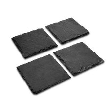 4 X Square Slate Coasters Set