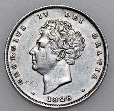 1826 GEORGE VI SHILLING, BRITISH SILVER COIN, aEF