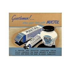 Vintage ‘Nuctol Hairdressing Preservative for Gentlemen’ Shop Display Card Sign