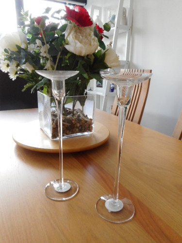 Slender glass candlesticks - slender,