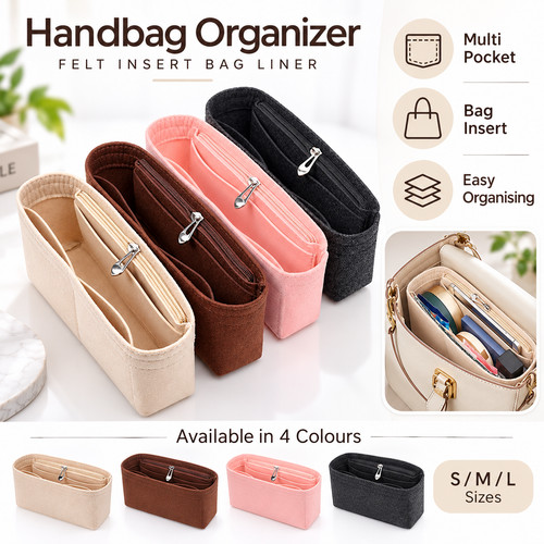 Felt handbag organizer insert - handbag,