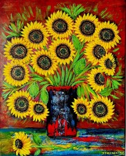 Original Sunflower Painting on