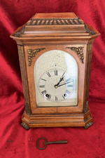 Quality German Ting Tang Walnut Bracket Clock By 'Lenzkirch'