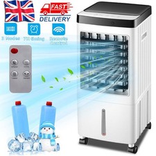 10L Portable Air Cooler Fan Humidifier 7H Timer Remote 3 Speed UK Stock