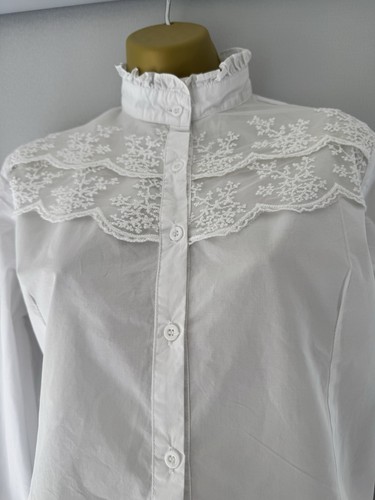 Womens white lace high neck - white,