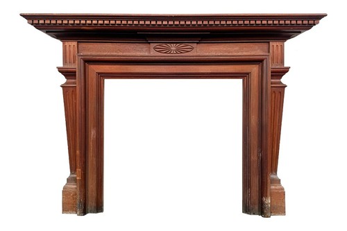 Victorian walnut fireplace - walnut,