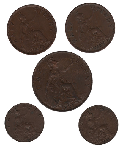 British george coins - v, –