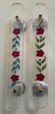 TWO VINTAGE FLORAL LUCITE DOOR