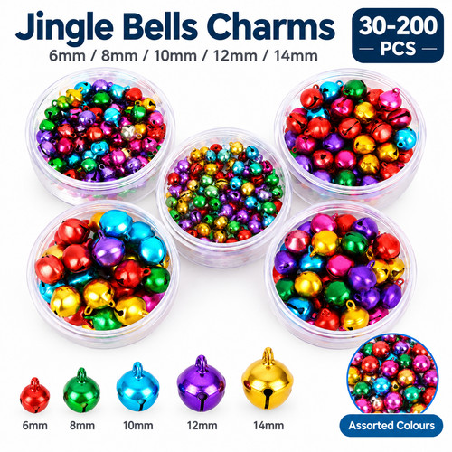 Jingle bells charms - jingle, 8mm