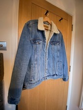 Levis Sherpa Denim Jacket Blue Size Large