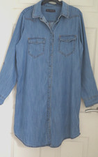WOMEN'S M & S COLLECTION  MARKS & SPENCER DENIM BLUE SHIRT  DRESS size 14