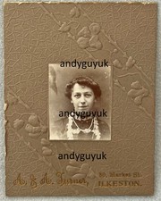 CDV RARE ILKESTON DERBYSHIRE LADY BY A&A TURNER FANCY FRAME FLOWER ANTIQUE