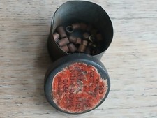 vintage 250  Cap Tin with contents  vintage gun case accessory