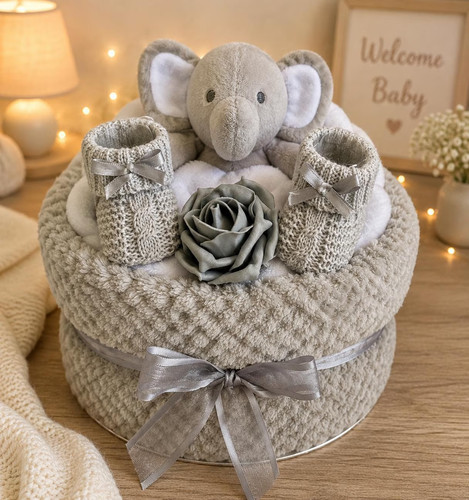 Elephant nappy cake - nappy, baby