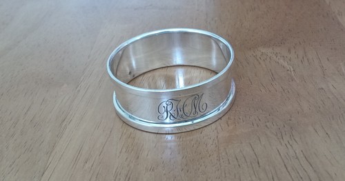 Art deco silver napkin ring - art,