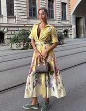 Zara yellow floral printed - zara,