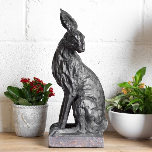 Large black hare ornament 47cm - large,