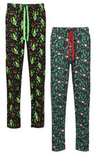 Mens Christmas Pyjama Bottoms The Elf Xmas PJ Lounge Sleep Pants M to XXL New