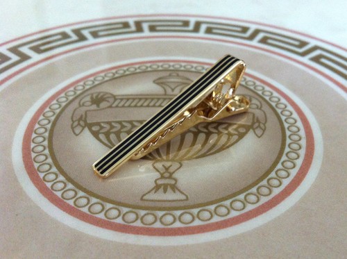 Gold men 4cm skinny tie - men's,