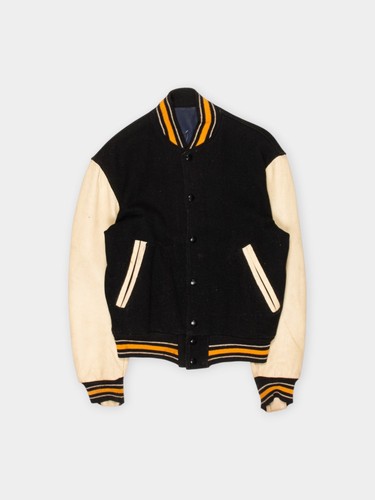 90s black cream - varsity, jacket