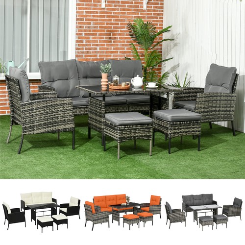 Rattan garden furniture set - furniture,