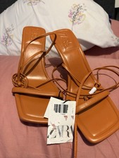 Orange zara strappy wraparound - zara,