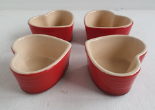 SET OF 4 STONEWARE HEART