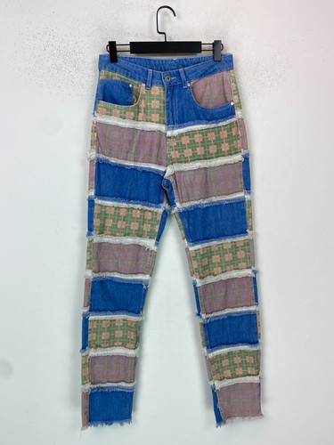 Ragged jeans blue patchwork - ragged,