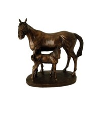 Mare and Foal sculpture by David Geenty in Cold Cast Bronze Patina