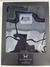 Haigman Luxury Mens Nightshirt 100% Combed cotton Navy Size M, New In Box