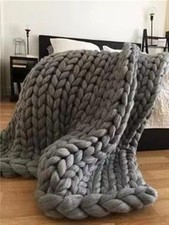Blanket Hand Knit Throw Super Thick Thread Blanket Sofa Bed Chair Knit Blankets 
