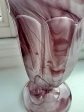 Vintage Davidson Amethyst Purple Cloud Glass Celery Vase Art Deco 30s