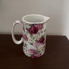 Beautiful Heron Cross Pottery Jug Roses  Decor Cottage Core NEW