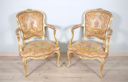 Pair gold louis - gold, xv