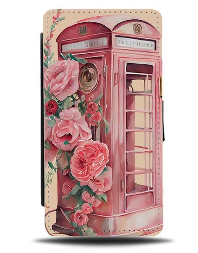 Pink telephone box flip - pink, wallet
