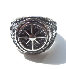 Men's Sailor Naval Pirate Ships Wheel Ring - Stainless Steel Nautical Jewellery