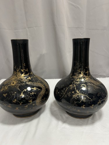 Pair vintage hand painted - pair,