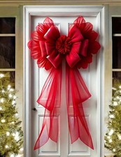 Christmas Door Bow Window