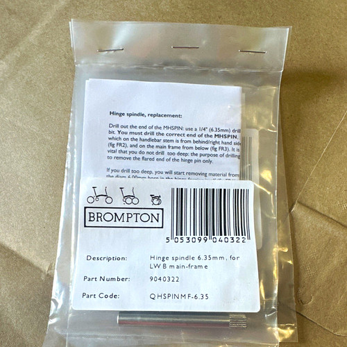 Brompton hinge spindle 35mm - brompton, 6.35mm