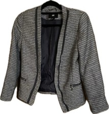 H& M Grey Tweed Jacket Size 12
