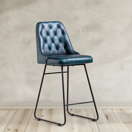 Blue leather bar - blue,