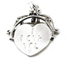 STERLING SILVER LARGE I LOVE YOU SPINNER FOB CHARM         