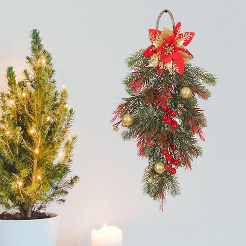 Christmas drop wreath swag - christmas,