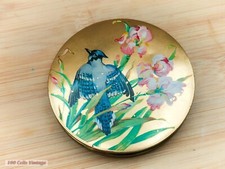 Blue bird bluejay-Vintage Make Up/Powder Compact-1pi