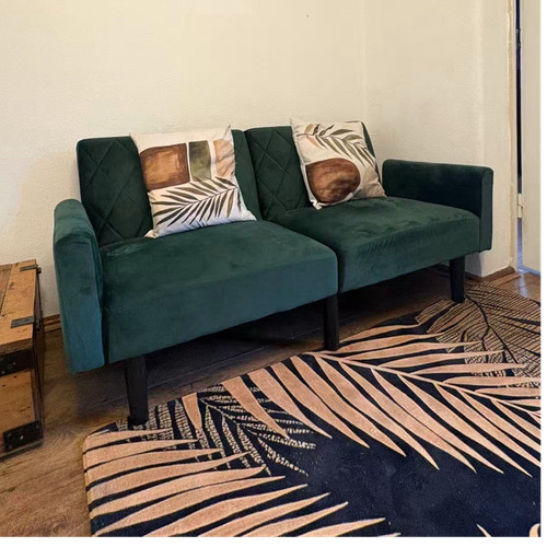 Green velvet modern - velvet, bed