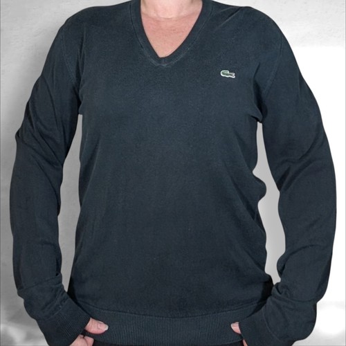 Lacoste black fine knitted