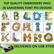 Garden Alphabet 26 PES designs