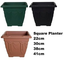 Venetian Plant Flower Plastic Pot Pots Garden Planter Square Deep Grow Container