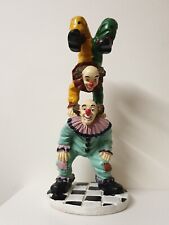 Vintage Tumbling Clowns Hand Painted Ornament 31cms Tall - Vintage 