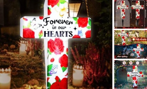 Solar cross grave lights - solar,